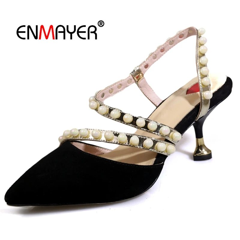 

Enmayer Basic Casual Slip-On Women Shoes High Heel Zapatos Mujer Tacon Fashion Shoes 2018 Women Shoes Size 34-39 LY463