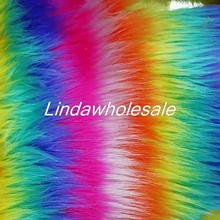 Радужный плюшевый мех, многоцветная жаккардовая ткань искусственный мех, войлочная ткань, ткань для кукол