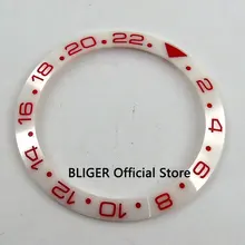 Высокое качество 38 мм белый керамический ободок 24 часа красные отметки вставка подходит 40 мм корпус часов SUB Автоматический ход Мужские t часы BB39