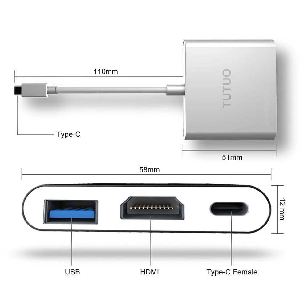 TUTUO usb type-C к HDMI адаптер для nintendo Switch док-станция PD зарядный USB-C кабель к USB 3,0 концентратор Macbook Pro Xiami планшет