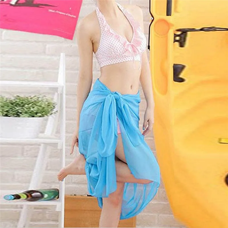

Dress Summer Women Chiffon Swimwear Pareo Scarf Beach Cover Up Wrap Kaftan Sarong Vestidos De fiesta De Noche Summer Dress