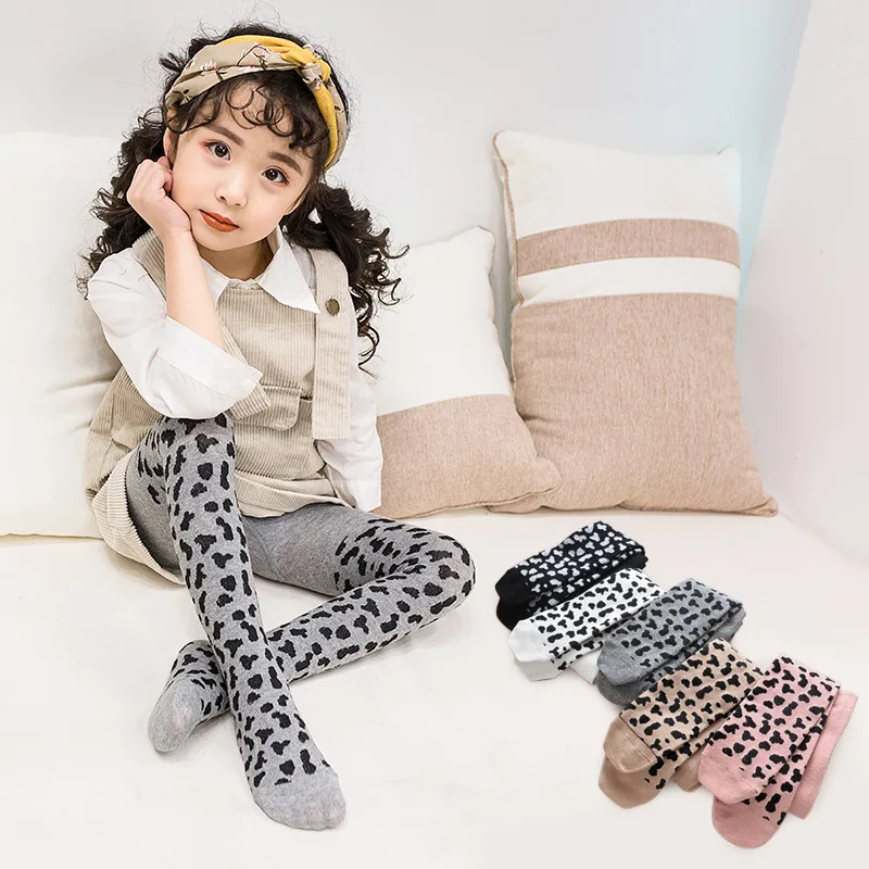 Spring Autumn Tights For Girls Children Leopard Pantyhose Cotton Girls Stockings Toddler Tights Kid Underwear