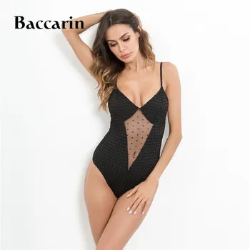 

2019 Sexy Striped Strap Mesh Bodysuit Sleeveless Summer Bodycon Jumpsuit Sexy Body Suits for Women Combination Femme
