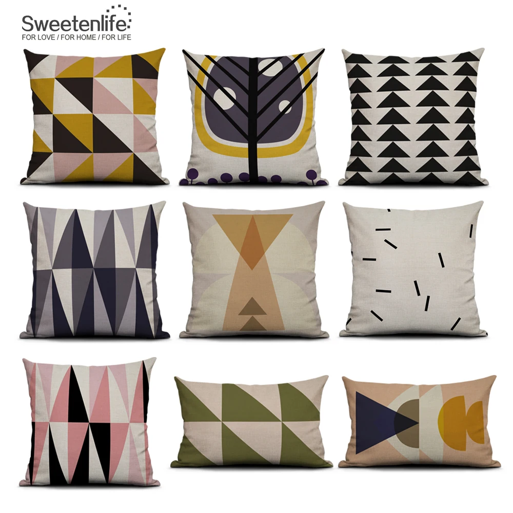 

Sweetenlife Cushion Cover Home Decorative Creative Tree Pattern Throw Pillow Covers Drop Shipping Geometry Pillowcase Wholesale
