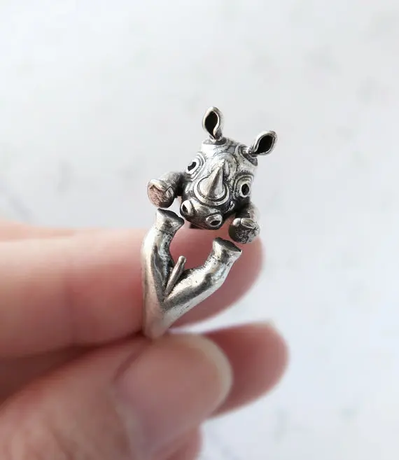 1PCS Hot Sale Engagement Hinoceros Ring Rhino Ring Everyday Fashion