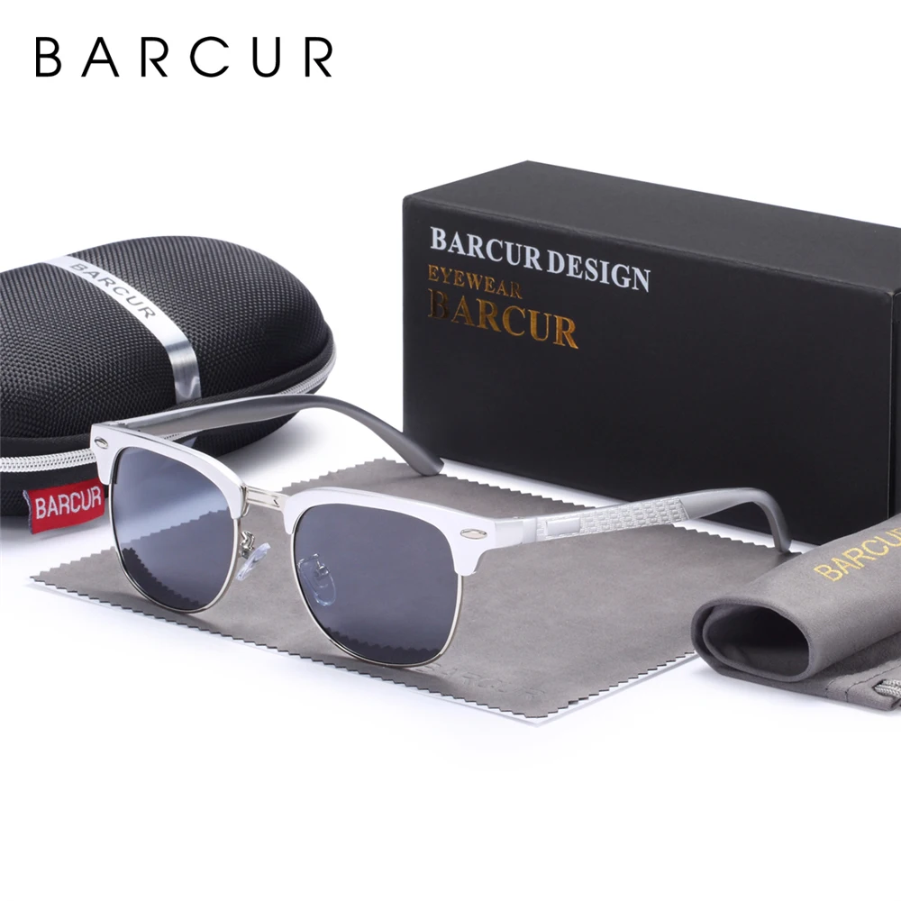 Ceny BARCUR męskie okulary aluminiowe spolaryzowane męskie okulary okulary klasyczne Punk gafas óculos de sol masculino