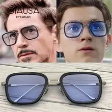 Tony Stark солнцезащитное стекло es iron man квадратное солнцезащитное стекло es для женщин и мужчин негабаритная Металлическая Рамка винтажная Роскошная брендовая дизайнерская стеклянная Мода
