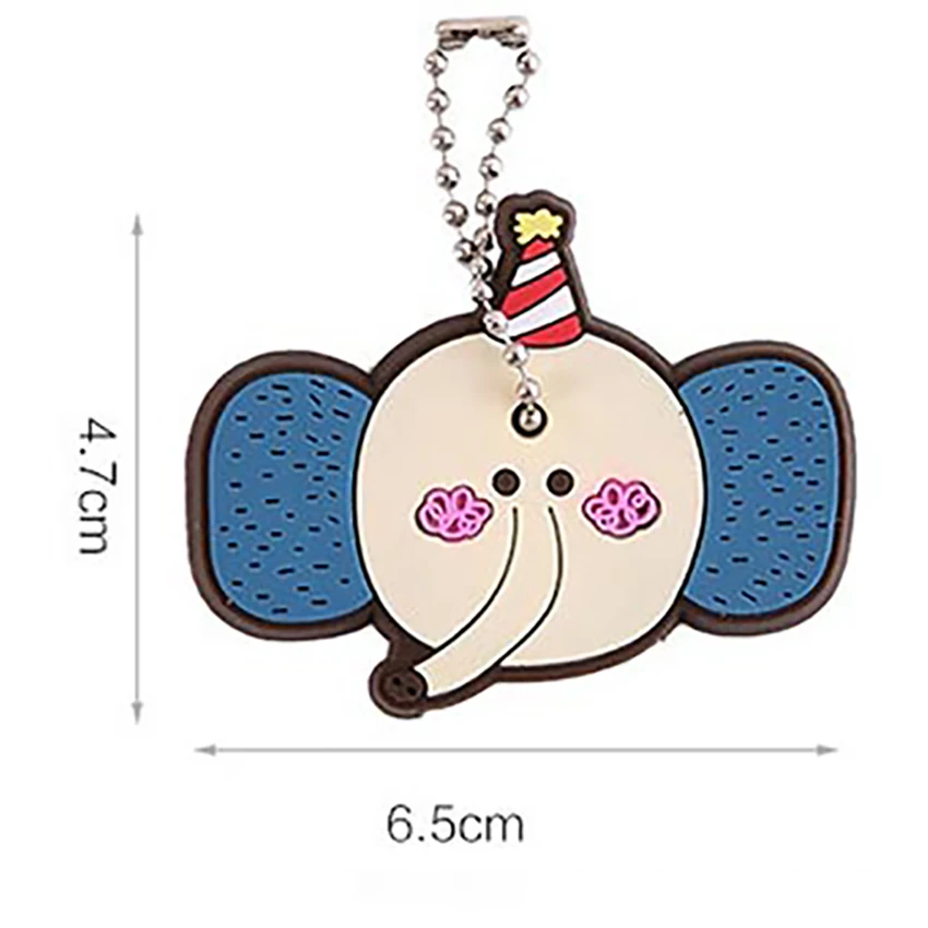 Cute Cartoon Design Key Protective Cover Silicone Keychain Girls/Boys School Bag Pendant Portable Keyring Protection Stationery