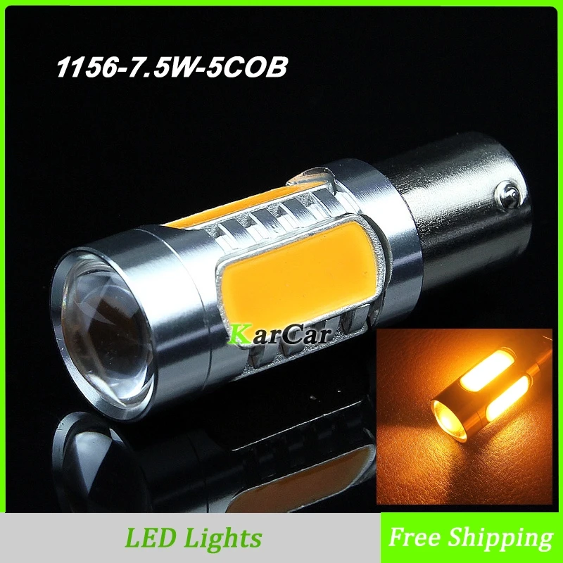 

2PCS/Lot 1156 BA15S 7.5W LED Turn Signal Light, BAU15S P21W Base LED Reverse Lights Warm White 150 Degree Free Shipping