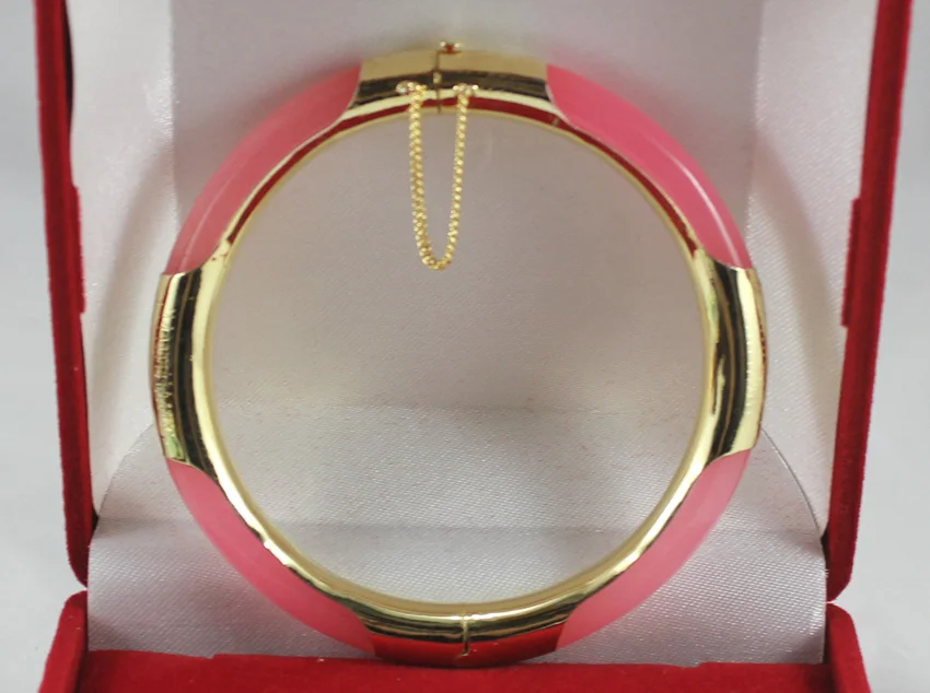 

latest designed 57MM 7.5" lady's pink Jade bracelet