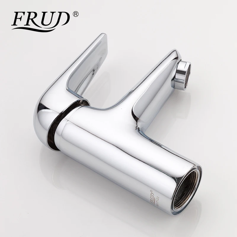 FRUD Chrome Plating Basin Faucet Bathroom Mixer Zinc Alloy Outlet Pipe Shower Faucet Bathtub Shower Head Cold and Hot Tap Home