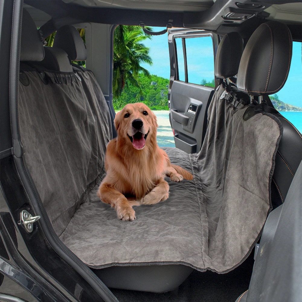 Safty viaje suave acolchado Suede Telas perro mascota cubierta de