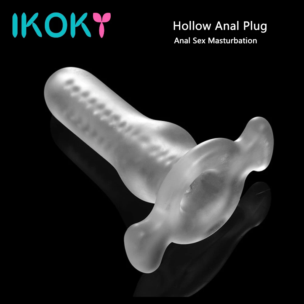Kopen IKOKY Hollow Anale Plug Zachte Buttplug Mannelijke Penis Dildo Insert ontwerp Volwassen Producten Prostaat Stimulator Seksspeeltjes voor Vrouwen Mannen Homo