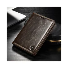 CASEME for BlackBerry Passport Silver Edition Oil Wax Leather Case Card Holder – Brown