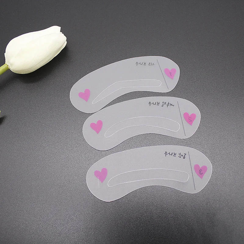 

3 styles reusable haping eyebrow stencil pencil for eyebrows enhancer drawing guide card brow template DIY make up tools