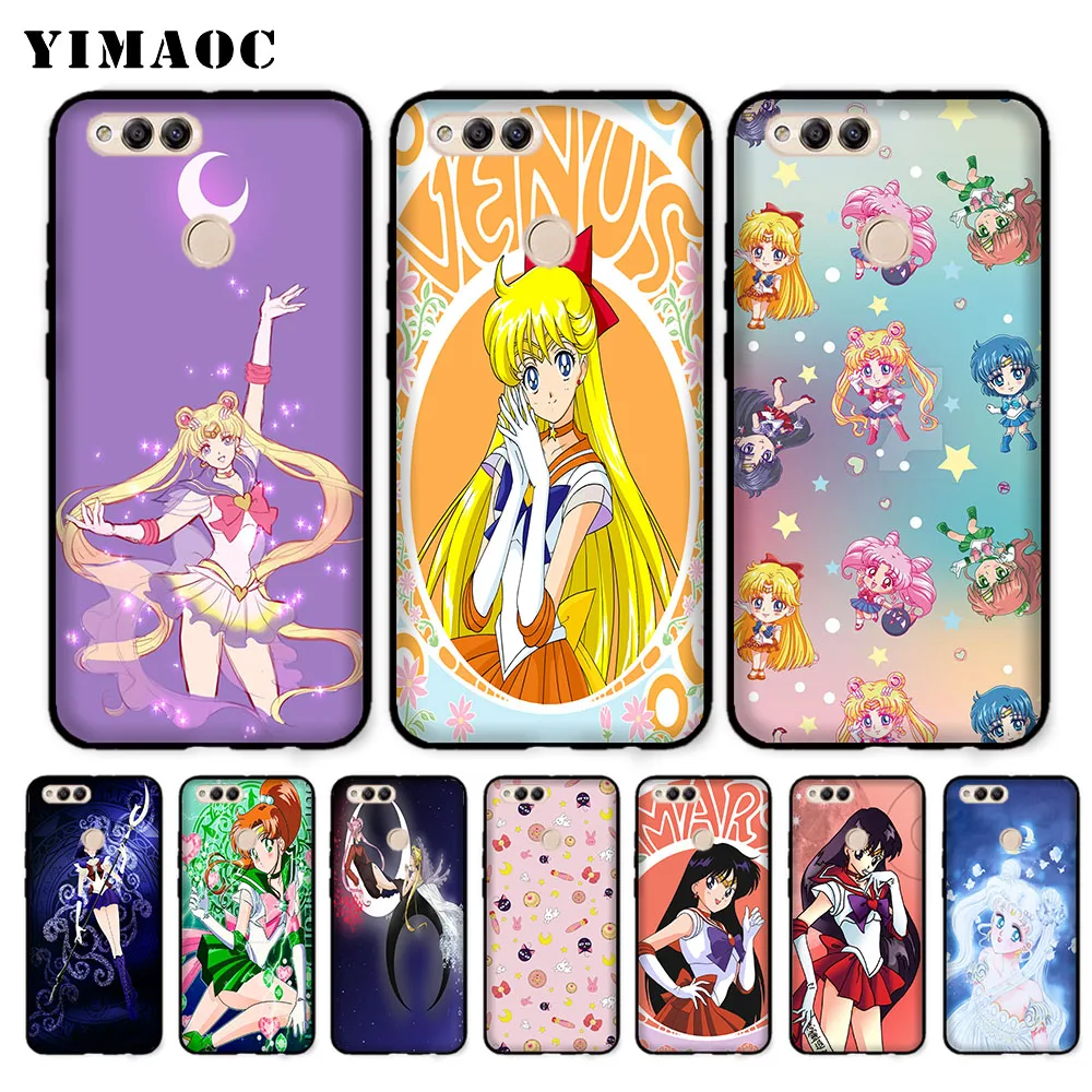 

YIMAOC sailor moon wallpaper Soft Case for Huawei Honor Note 10 9 Lite 8C 8X 8 Lite 7X 7A 3GB Pro 7C 6A