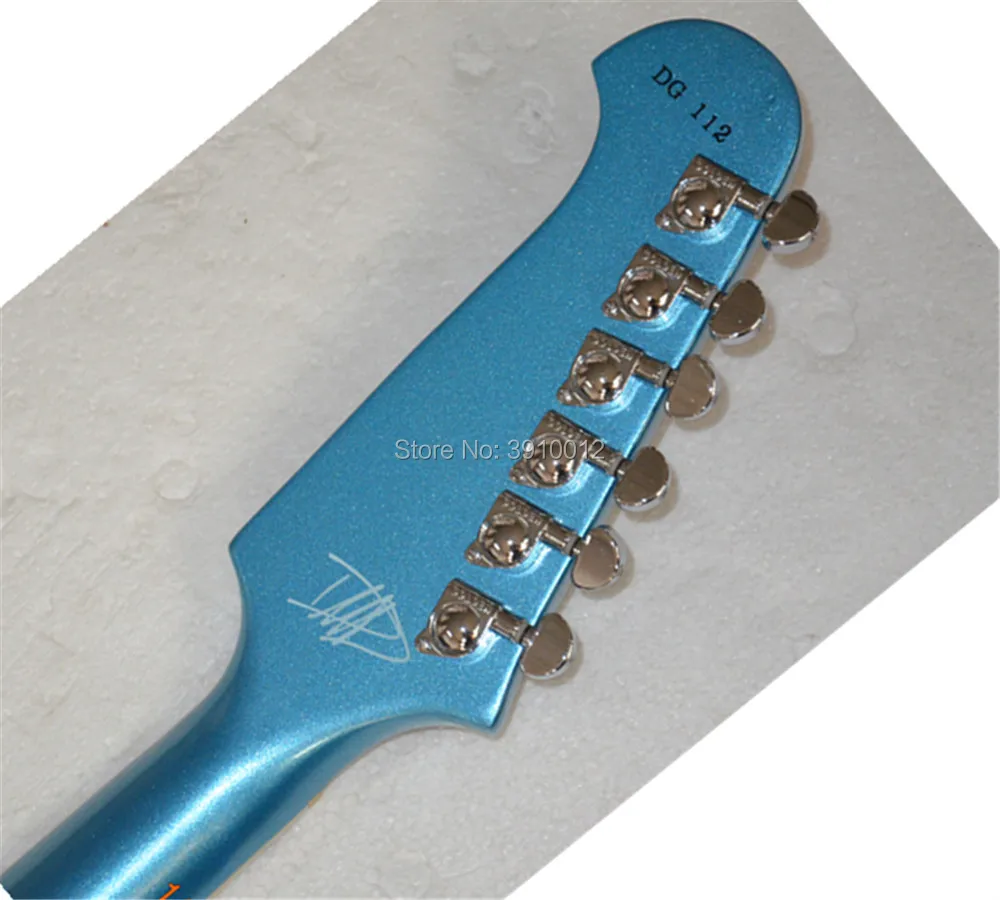 Top Selling high quality  blue metallic Electric Guitar DG335  Hollow Body rosewood fingerboard 