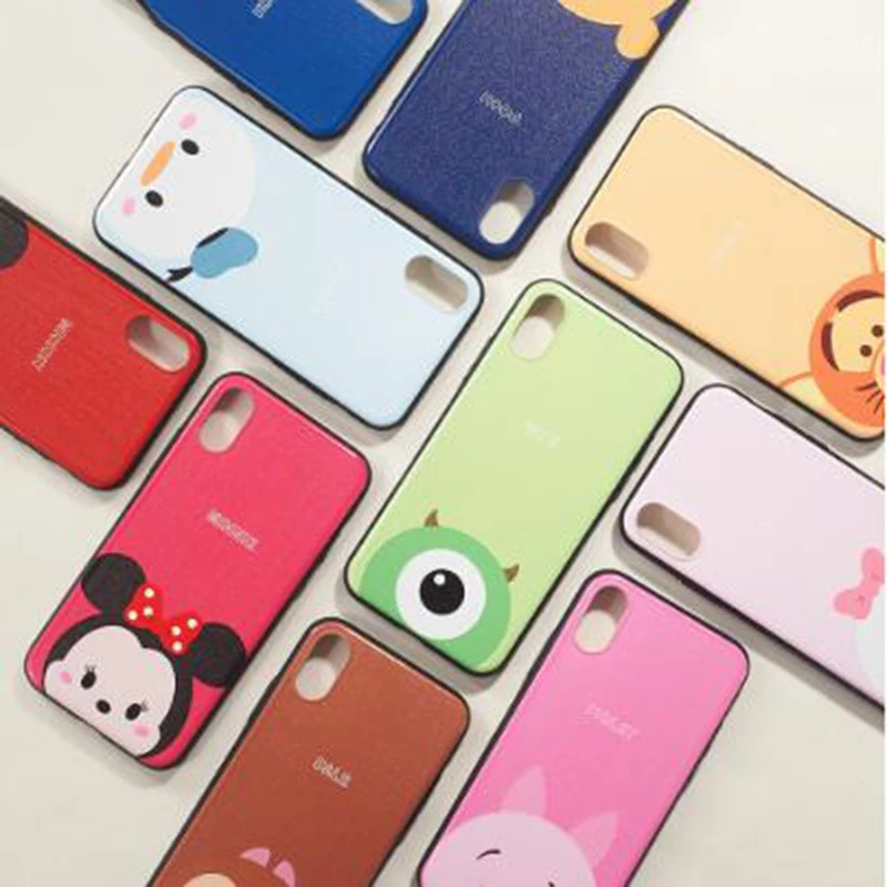 IMIDO Cute cartoon Phone Case For iPhone 7 8 Plus Fashion Hard Fundas Capa Back Cover For iPhone X XR 8 6 5S XS Max 6 8plus Case