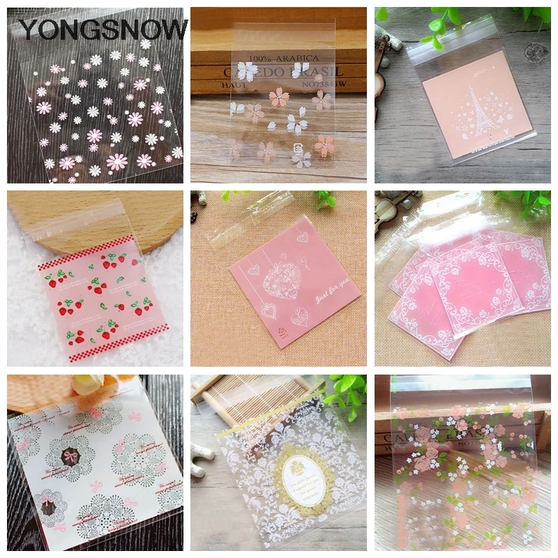 

7x7cm Self Sealing Small Plastic Bags Food Cookie Bags Gift Packaging Pouches Wedding Decoration Candy Bag Festival Supplies