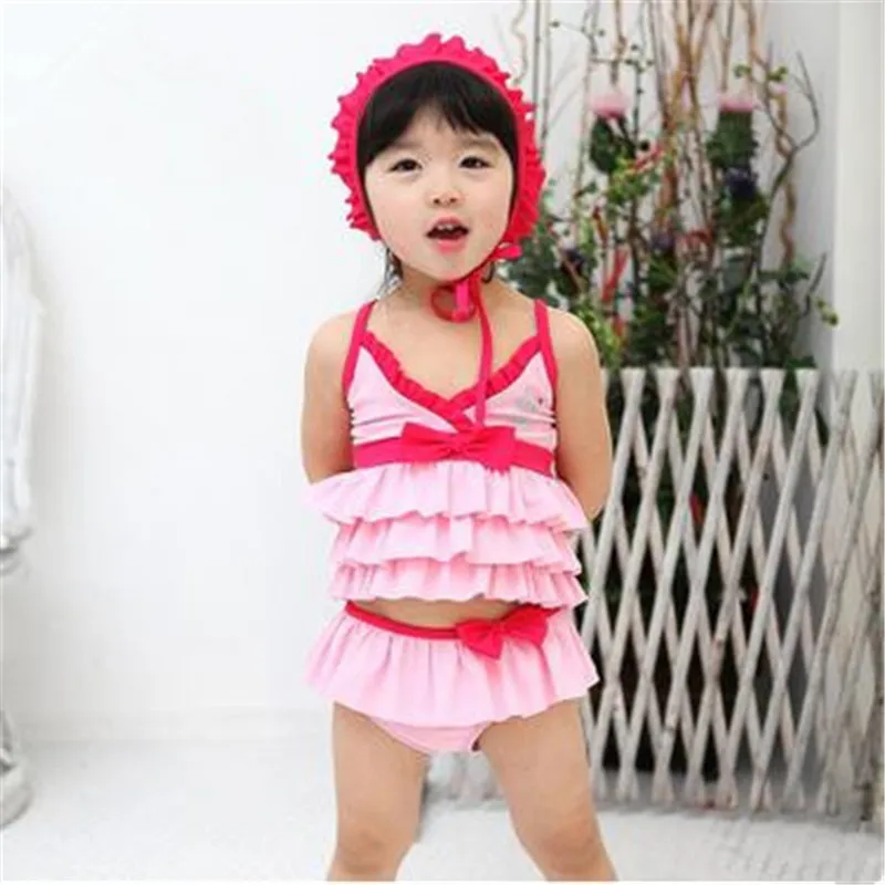 2016 High Quality Cute Child Bikini Set For Girls Swimsuit Children Bow