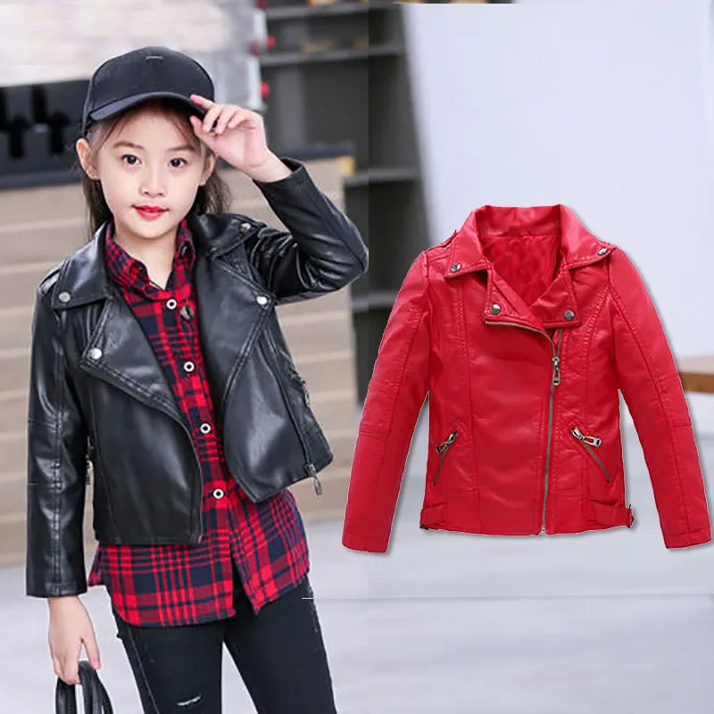 

Leather Jacket for Boys Girls Autumn Fashion Brand Coat Toddler Children Clothes 2019 Winter Kids Baby Jackets Infant Outerwear