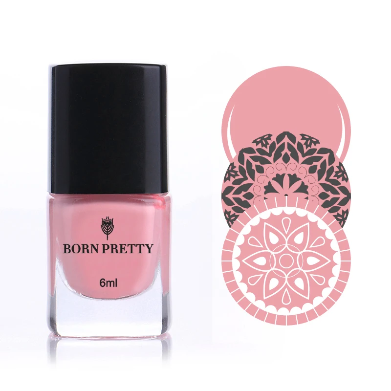 

6ml Born Pretty Pink Nail Polish Stamping Manicure Art Plate Printing Lacquer Varnish Vernis Nail Art Decoration