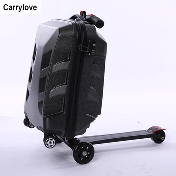 

Carrylove scooter rolling luggage carry on travel suitcase abs skateboard trolley bag