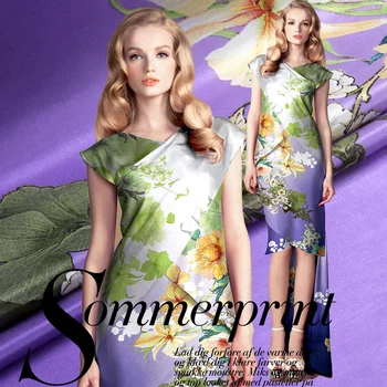 

140cm silk cotton fabric meter soft comfortable summer fabric printed silk fabric high quality silky soft cotton cloth