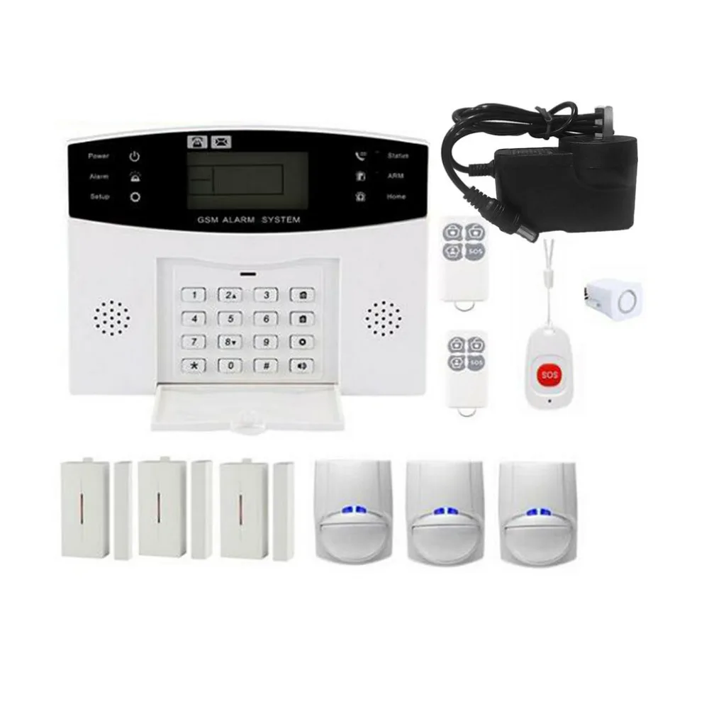 

GSM Wireless Home Burglar Alarm System SOS Motion Door Window Sensor Security Auto Home Security Safe Alarm System AU Plug