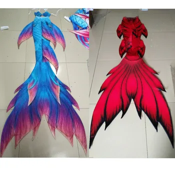 

Customized Adult Kids Mermaid Tails For Swimming Costume Children Swimmable Mermaid with Monofin Fins Girls Bathing Bikini Set