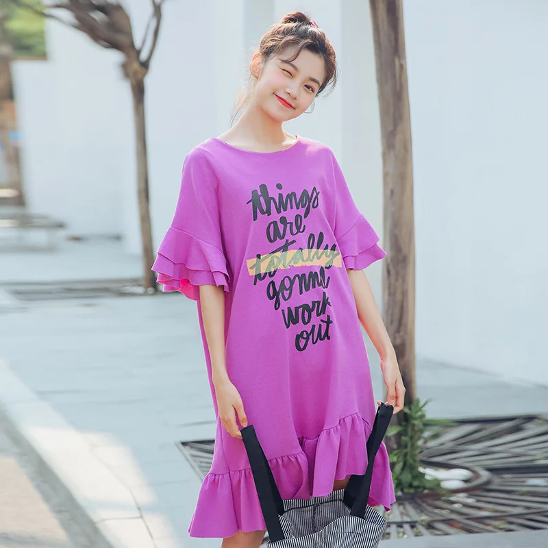 Женские платья Япония Kawaii Ulzzang лето новый маленький свежий Письмо печати сладкий