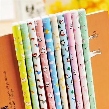 

10 pcs/Lot Cute animal Gel pen Chinese feature ballpoint pen Kawaii Zakka Caneta papelaria material escolar school supplies 6508