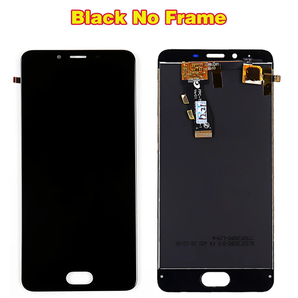 VANCCA 5,0 дюймов ЖК-дисплей для Meizu U10 1280*720 кодирующий преобразователь сенсорного экрана в сборе рамка с бесплатными инструментами и закаленным стеклом - Цвет: Black without Frame