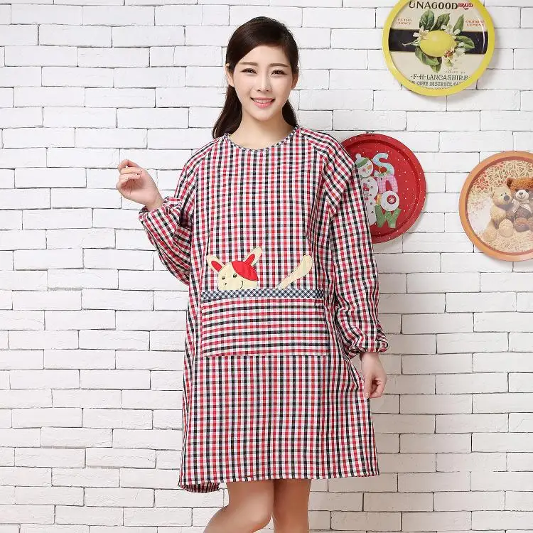 Корейская мода Кухня длинные фартуки с рукавами противообрастающее масло Комбинезоны для мужчин и женщин взрослых Одежда