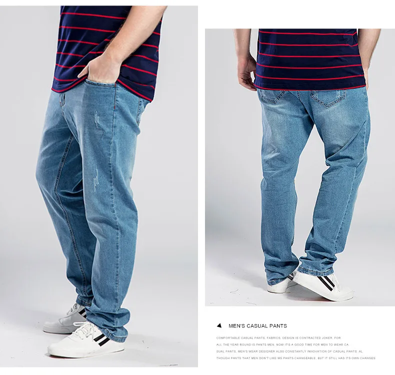 Новинка 2019 джинсы мужские джоггеры из денима стрейч мужские джинсы размер 34-48