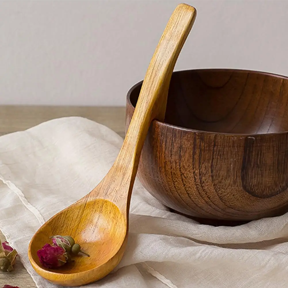 Us 294 36 Di Scontomanico Corto Cucchiaio Di Legno Cucchiaio Di Filtro Accessori Per La Cucina Giapponese Da Tavola Ramen Zuppa Di Posate