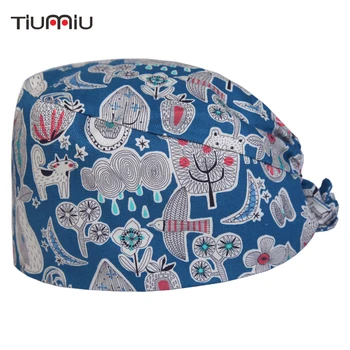 

Doctor Nurse Surgical Cap Fashion Printing Hospital Pediatric Dentistry Cinic Beauty Salon Work Hat Medical Accessories