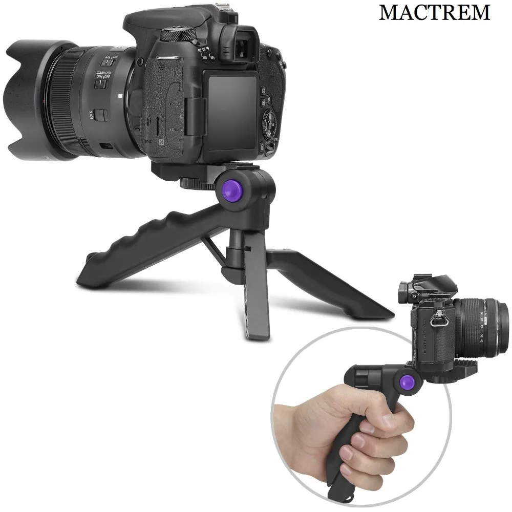 

MACTREM Portable Mini Tripod/Soft Pistol Grip for DSLR Audio Recorder and Video Camera Gopro Monopod Smart Phone with Clips