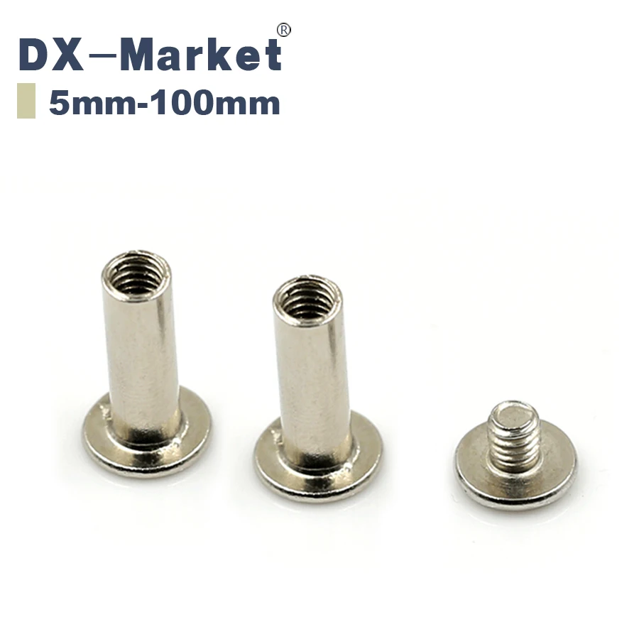 

m5*35 , 30pcs/lot oval head semi-tubular rivets , Wholesale Photo album binding bolt nut , nickelage Chicago Screw 35mm