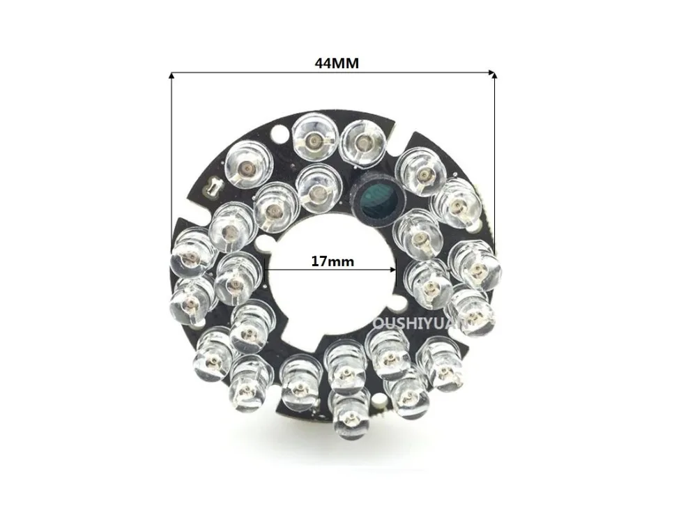 

CCTV 24 PCS LEDs 5mm Infrared IR 90 Degrees Bulbs Board 850nm For DIY CCTV Camera