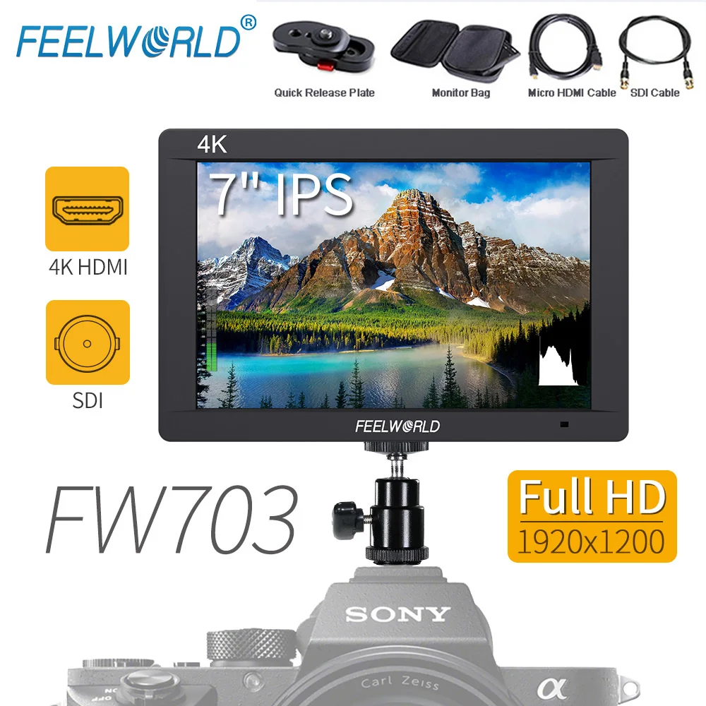 Feelworld FW703 7 Inch 3G-SDI 4K HDMI Camera Field