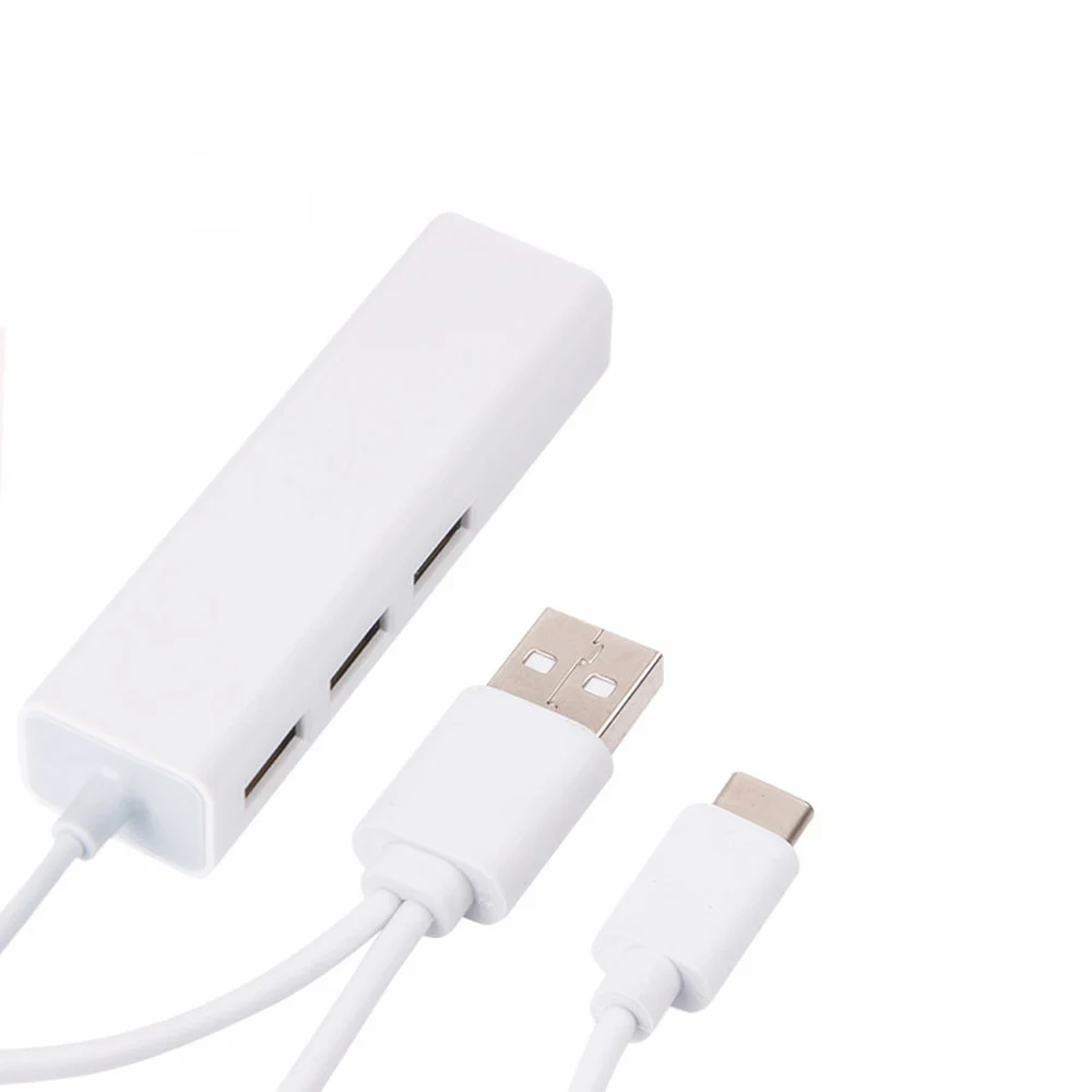 Двойной интерфейс USB A/USB 3 1 Type C до портов 2 0 концентратор с RJ45 10/100 Мбит/с сетевой