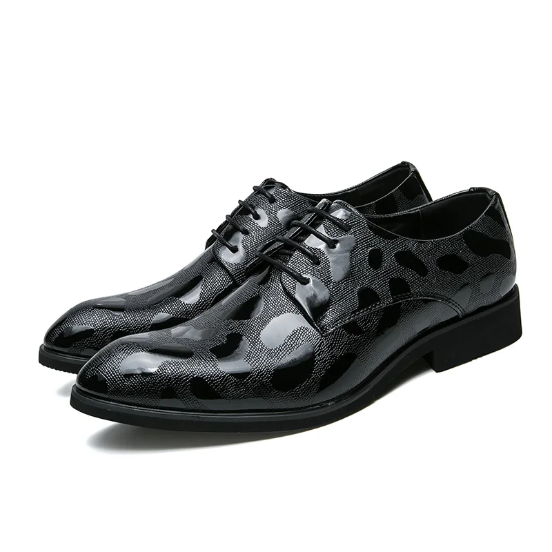 men gold dress shoes leather luxury brand italian formal working elegant nale footwear pointed toe brogue oxford shoes for men (1)