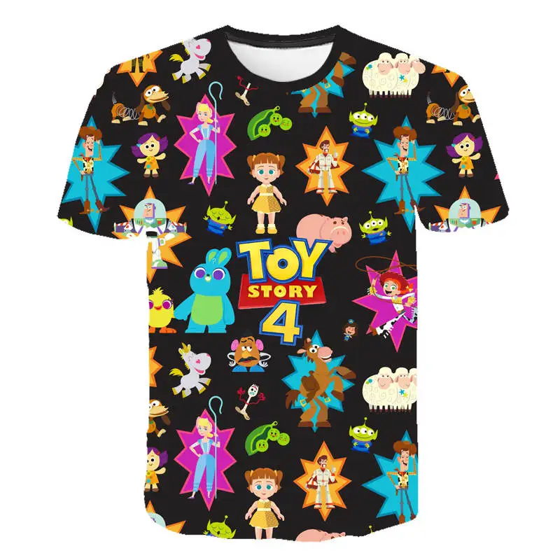 

2019 New funny t shirts Kids Cartoon movie Toy Story 4 3D printed t-shirt Boys/girl Harajuku style tshirt streetwear tops