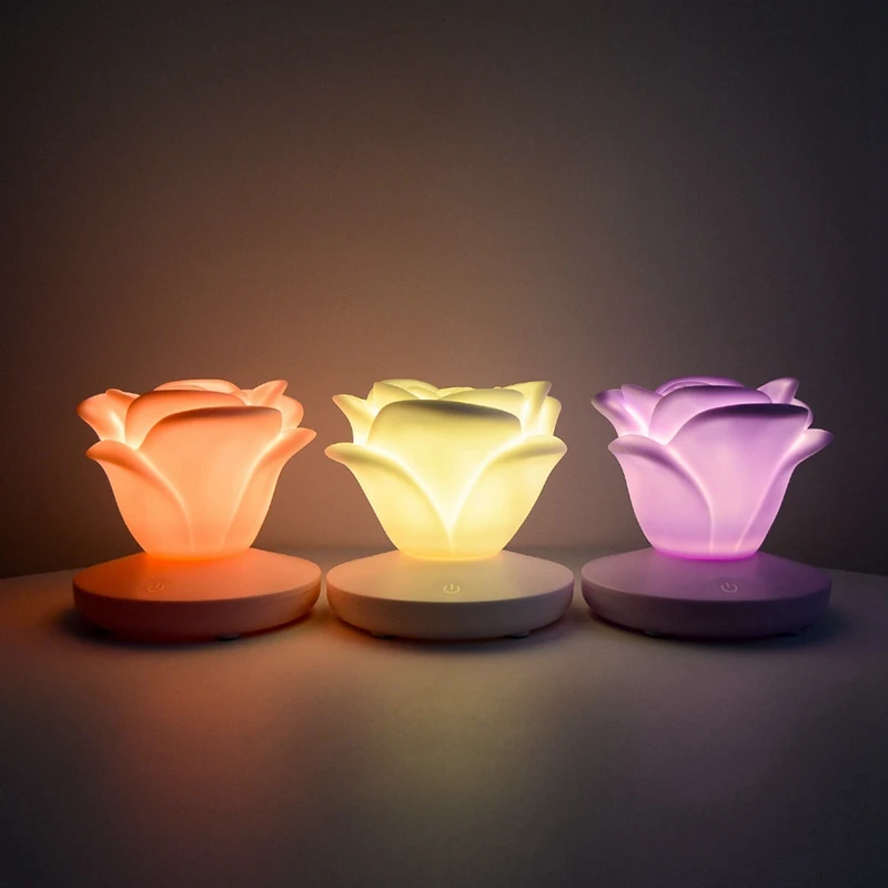 

Rose Usb Rechargeable Led Desks Table Lamp Adjustable Intensity Reading Light Press Switch Desk Lamps Desk Lamps