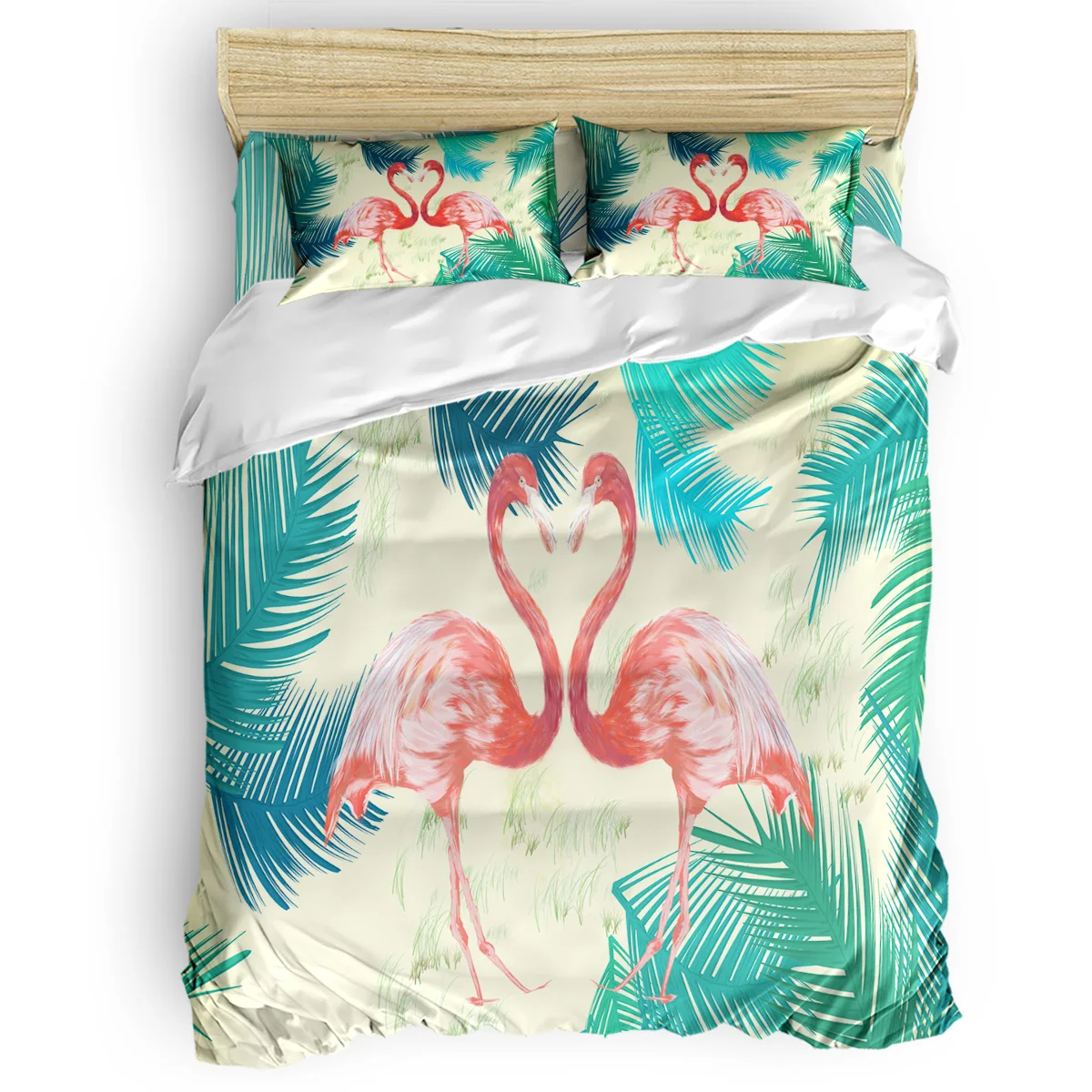 

Flamingo Prairie Leaves Decor Duvet Cover Set