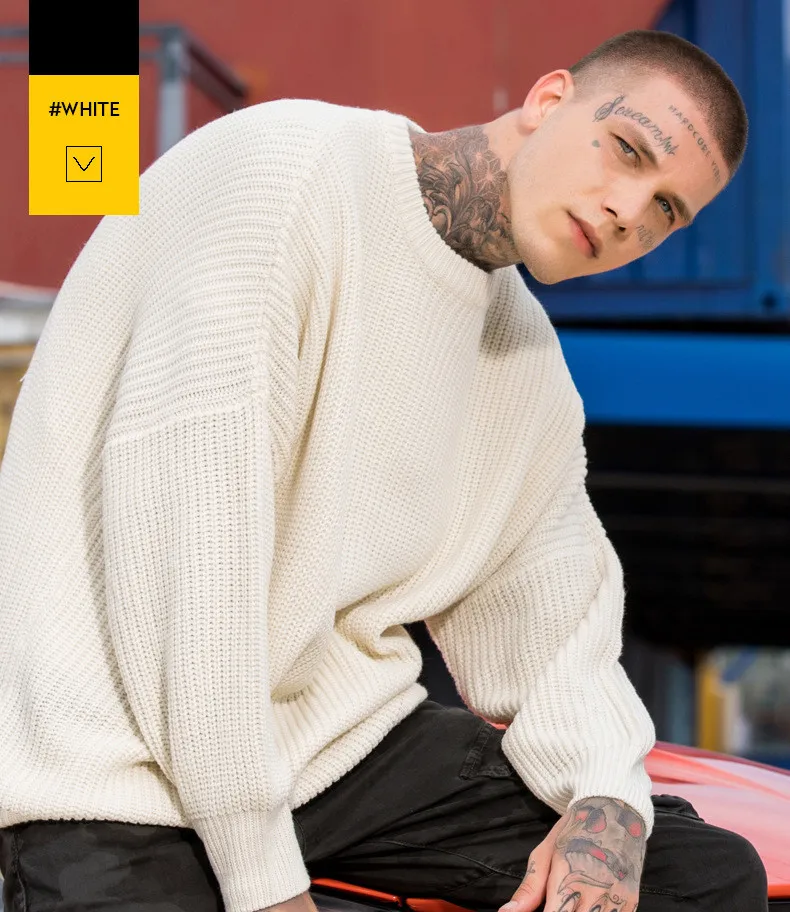 MRMT брендовый мужской свитер с круглым вырезом и длинным рукавом, свободная вязаная одежда для мужчин, одноцветные мужские свитера