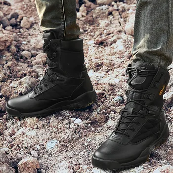 

Men's army boots special forces summer high top tactical boots breathable training Marine army shoes 7.22