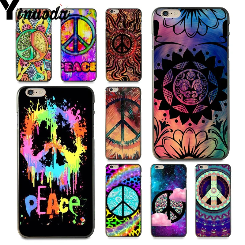 

Yinuoda For iphone 7 6 X Case Hippy Hippie Psychedelic Art Peace Typically Phone Case for iPhone 7 6 8 6s Plus 5S SE XR XS MAX