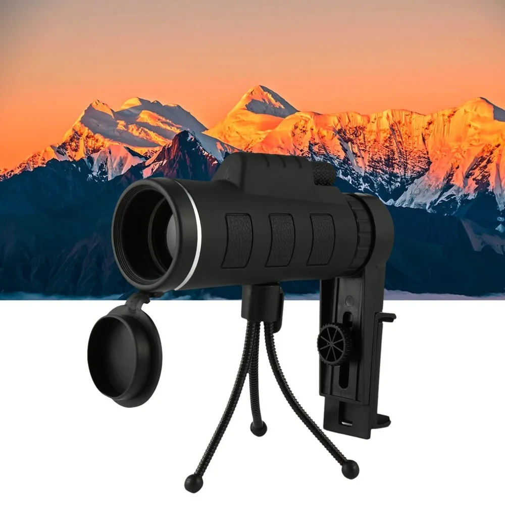 

40X60 Monocular Telescope Wide Angle HD Night Vision Prism Scope With Compass Phone Clip Tripod Outdoor Portable Telescope